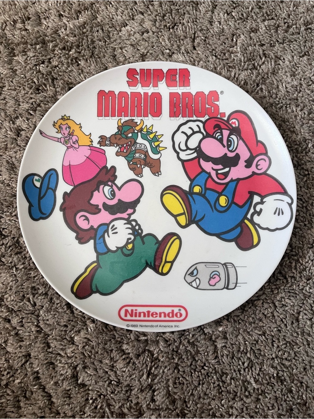 Vintage Super Mario Bros 1989 Plate